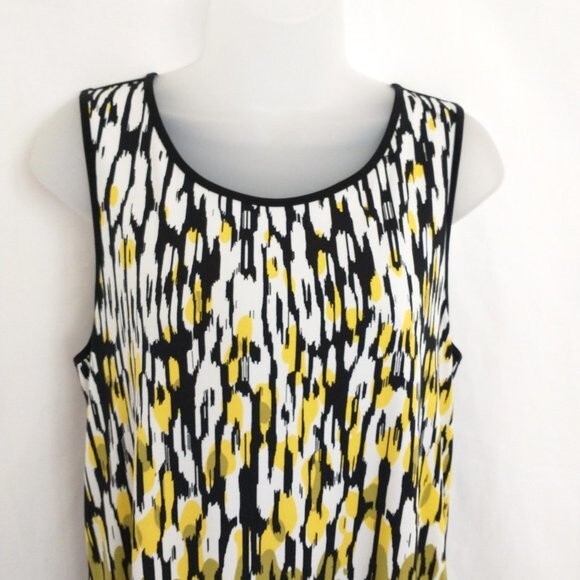 Banana Republic Factory M Ombre Floral Sheath Dress Black Green Yellow Shift - Picture 3 of 10